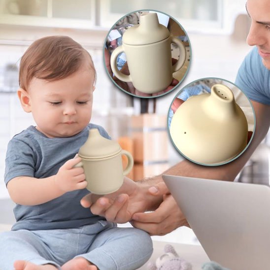 AquaGuard Duo™ – Verre anti fuite bébé à bec souple et poignées