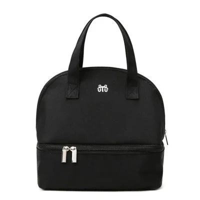 Sac isotherme bébé noir au design élégant et compact, idéal pour transporter les repas ou le lait maternel lors des sorties.