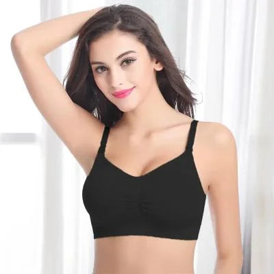 Soutien gorge allaitement noir intemporel, offrant un confort optimal et un design moderne pour les mamans actives.