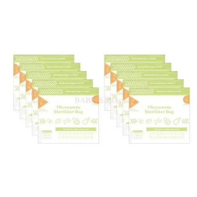 Lot complet de 10 stérilisateurs biberon micro-ondes, parfaits pour les jeunes parents recherchant une solution hygiénique et réutilisable pour bébé.