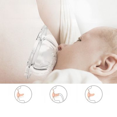 Tétine en silicone imitant la forme du sein maternel pour une succion naturelle et confortable