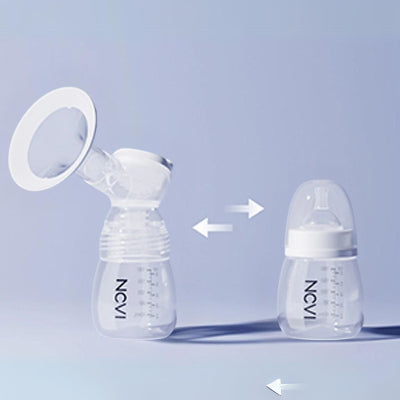  Biberon de collecte de lait maternel compatible avec le tire-lait électrique, facilitant la transition entre l'extraction et l'alimentation du bébé.