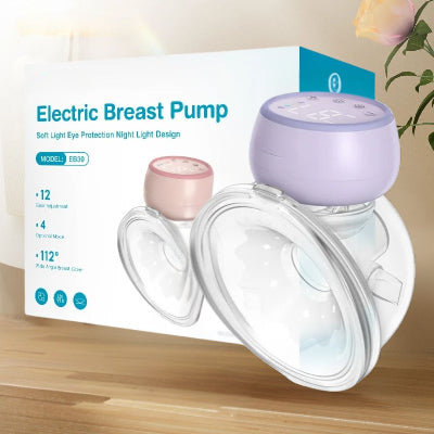 Tire-lait électrique violet TendriSuction™ EB30 avec modes intelligents et embouts en silicone ultra-doux, idéal pour exprimer le lait maternel sans douleur.