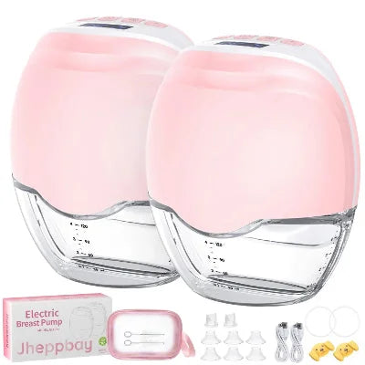Tire lait main libre rose, conçu pour une double extraction simultanée avec réservoir intégré et écran LED pour un contrôle précis de l’aspiration.
