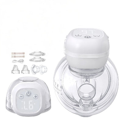 Tire lait NurturaFlow™ avec écran digital, flacon de collecte 180 ml, flanges en silicone, valves anti-reflux et accessoires inclus pour une extraction mains libres confortable et hygiénique.

