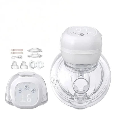 Tire lait NurturaFlow™ avec écran digital, flacon de collecte 180 ml, flanges en silicone, valves anti-reflux et accessoires inclus pour une extraction mains libres confortable et hygiénique.

