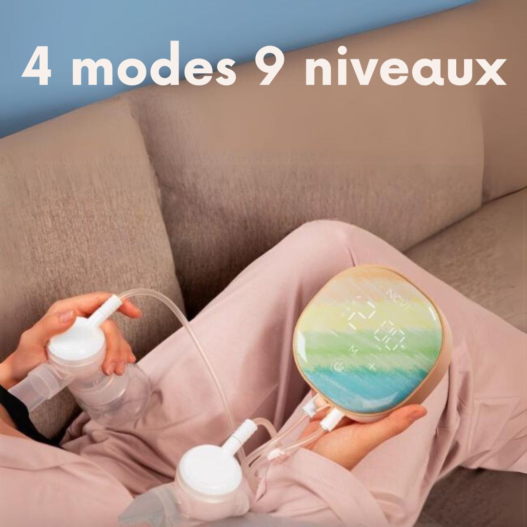 Tire-lait SerenityPump avec 4 modes et 9 niveaux d’aspiration pour un tirage personnalisé.