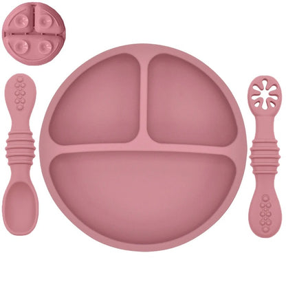 PandaMeal™ – Assiette à compartiments ventouse + couverts