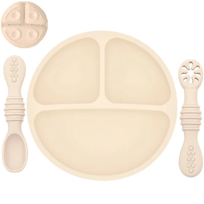 PandaMeal™ – Assiette à compartiments ventouse + couverts