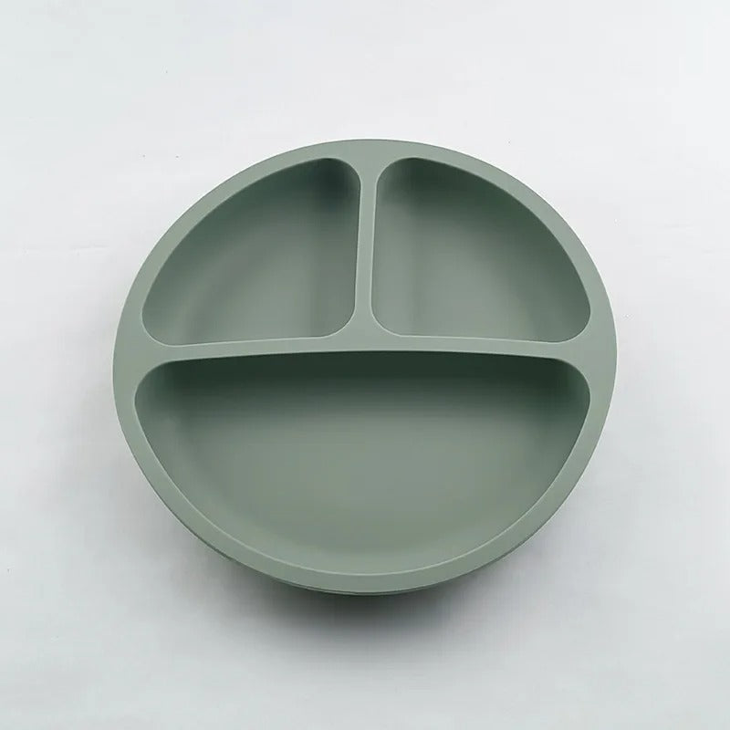 TriMeal™ – Assiette enfant compartiment en silicone avec ventouse