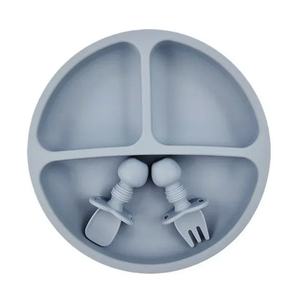 VentouBaby Trio™ – Assiette bébé ventouse avec couverts