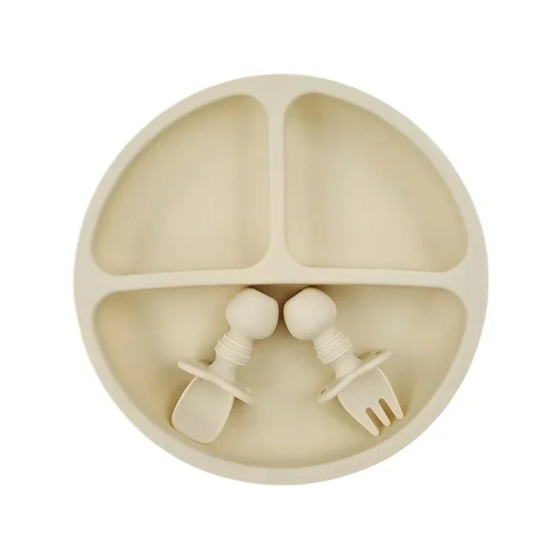 VentouBaby Trio™ – Assiette bébé ventouse avec couverts