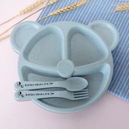 BearBento™ – Assiette bébé compartimentée avec couverts