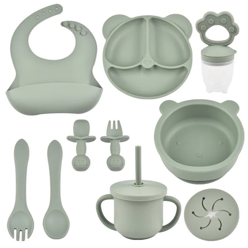 BabyMealKit™ – Coffret repas bébé silicone complet et évolutif
