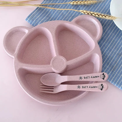 BearBento™ – Assiette bébé compartimentée avec couverts