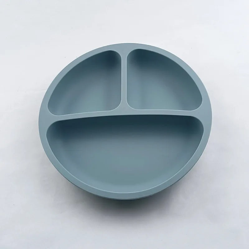 TriMeal™ – Assiette enfant compartiment en silicone avec ventouse