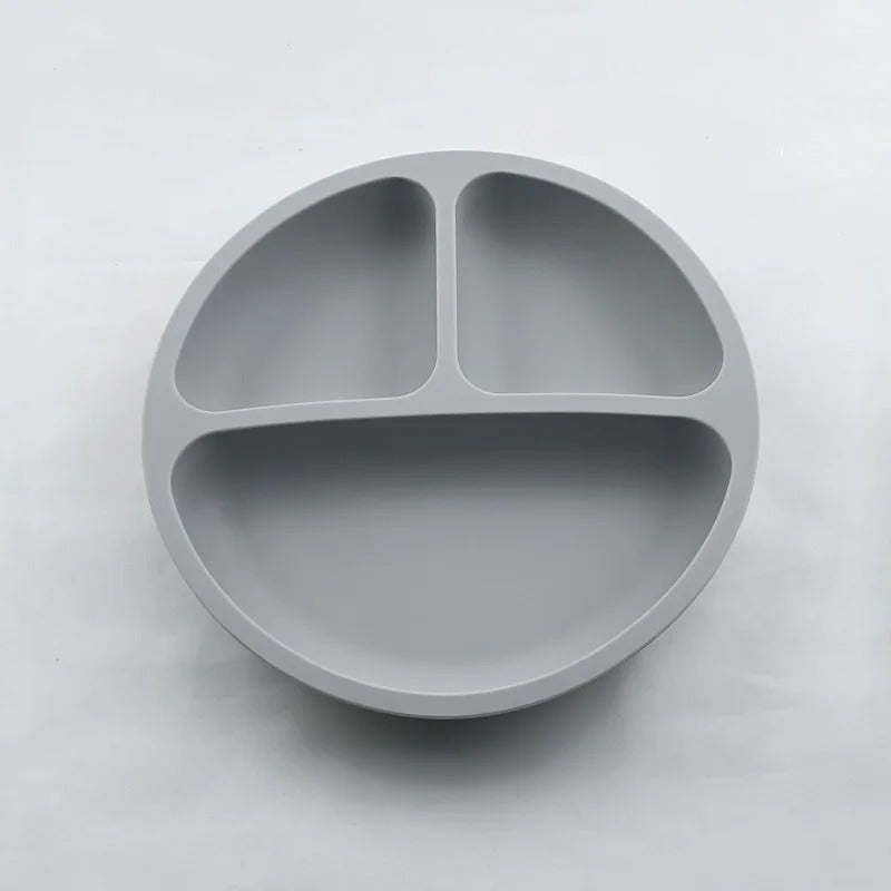TriMeal™ – Assiette enfant compartiment en silicone avec ventouse