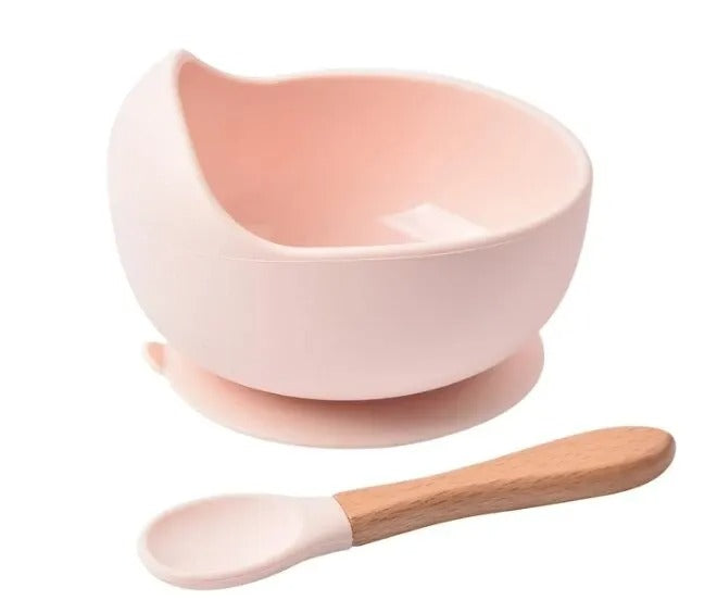 BabyGrip™ – Assiette pour bébé en silicone avec ventouse + cuillère